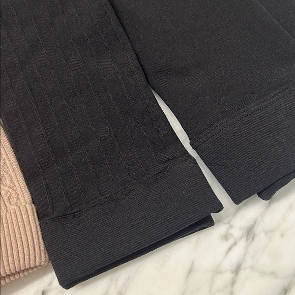 Sofra Taupe Ribbed Knit Fabric & black Ribbed - Picture 3 of 4